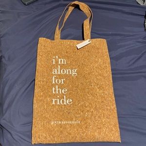 Anthropology silver cork Tote bag